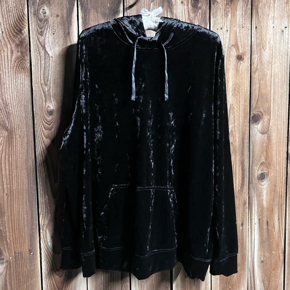 NWT- Torrid Sleep Loungewear Black Crushed Velour Velvet Cozy Pullover Hoodie 2X - Picture 6 of 14